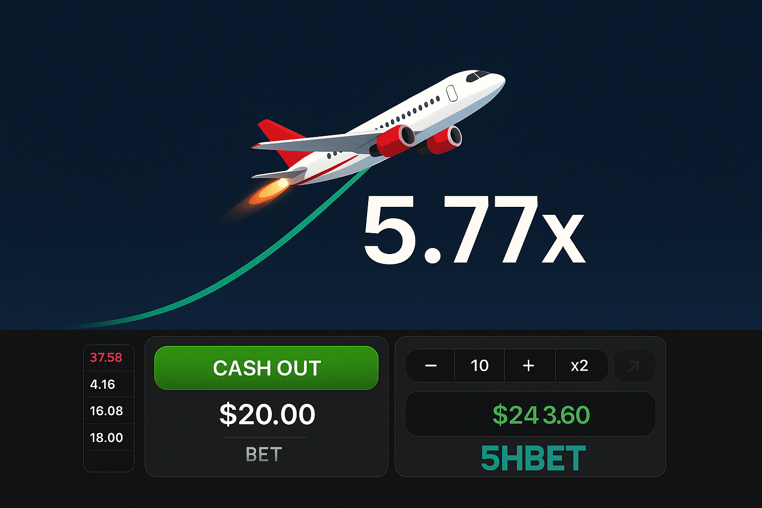 Aviator crash game com multiplicadores de até 1000x no 5hbet